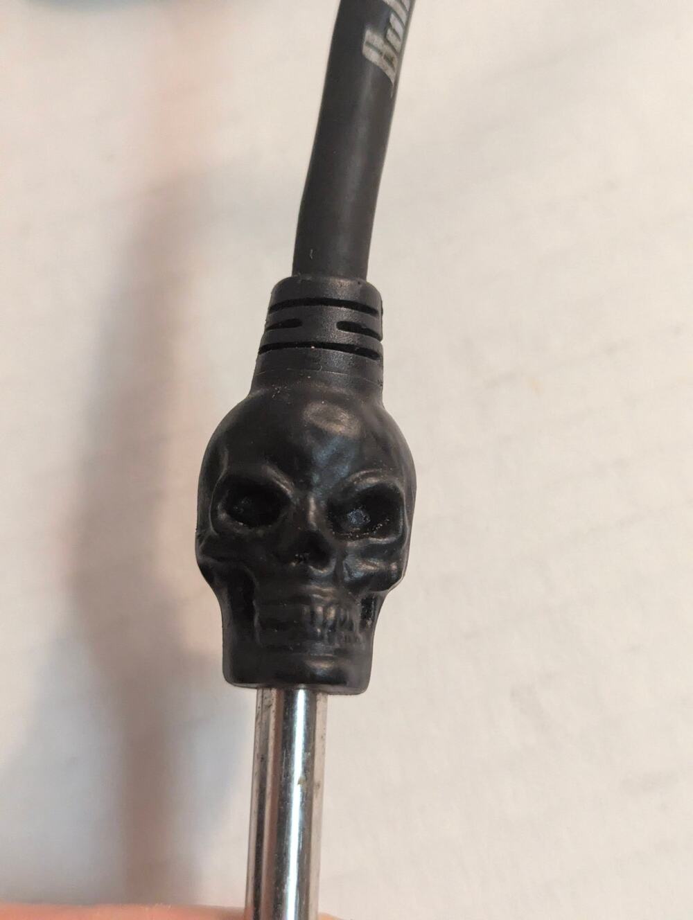 Vintage Bullet Cable 12 Ft Skull Molded Plug Guitar Instrument Cable Black